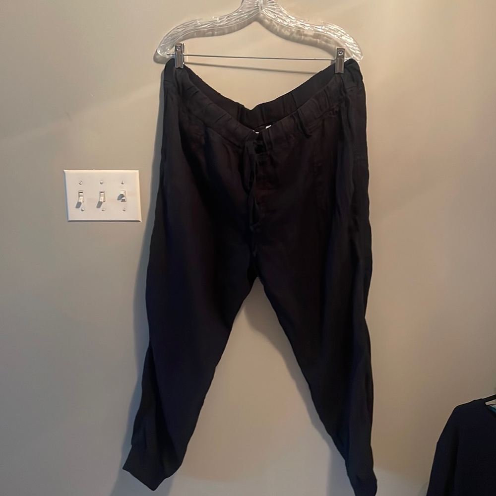 Caslon linen draw string joggers